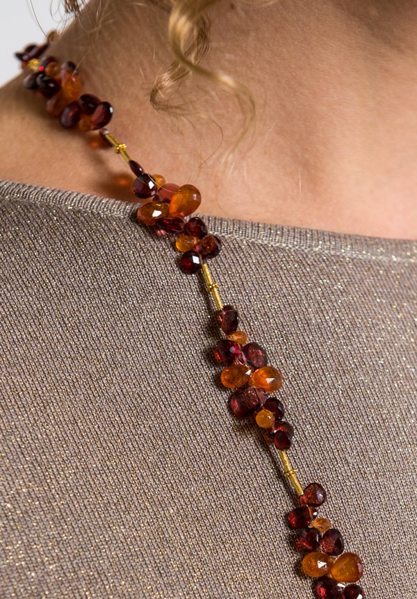Greig Porter Garnet, Carnelian & Fire Opal Necklace