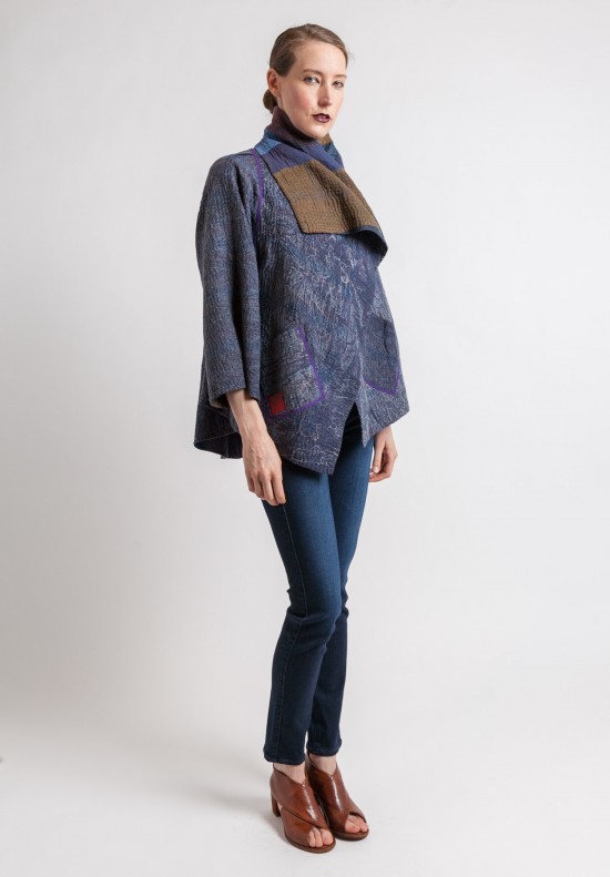 Mieko Mintz Reversible Patch Circular Jacket in Indigo | Santa Fe Dry ...