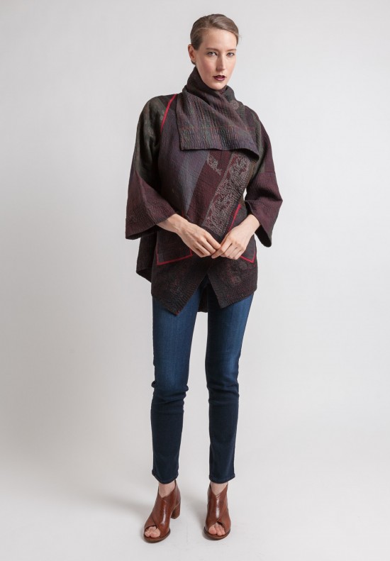Mieko Mintz Reversible Long Patch Circular Jacket in Black | Santa Fe ...