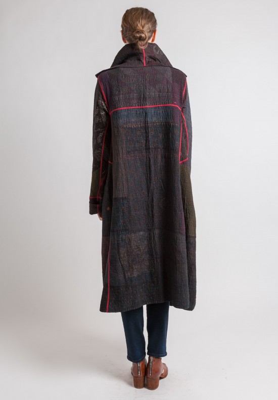 Mieko Mintz Reversible Extra Long A-Line Jacket in Black