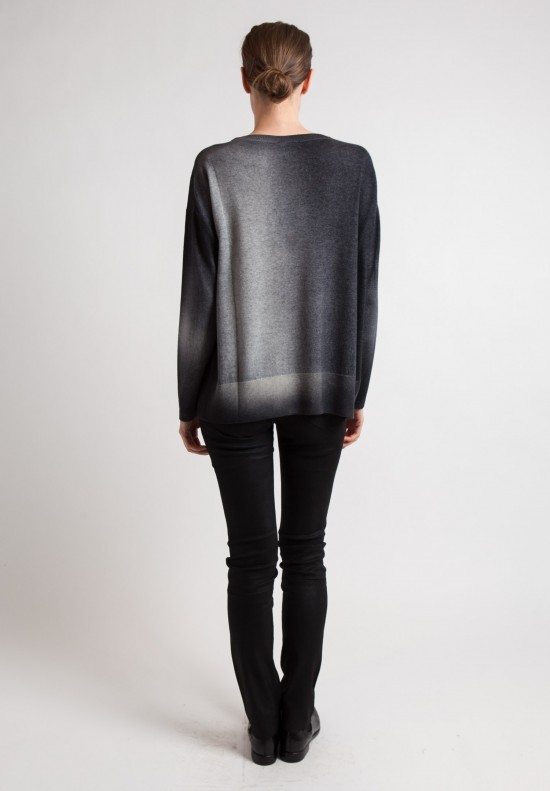 Avant Toi Cashmere Two Toned Sweater in Cream/Black	