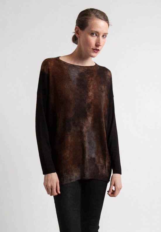 Avant Toi Camouflage Lightweight Sweater in Dark Brown	