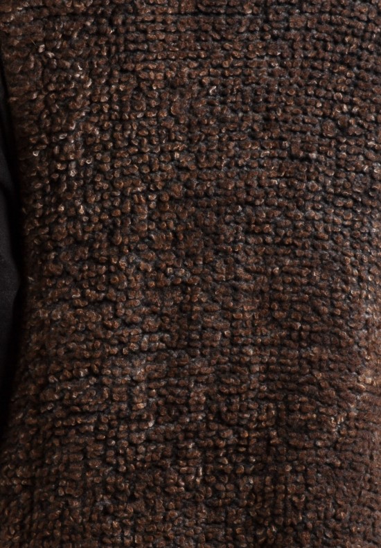 Avant Toi Lightweight Open Knit Vest in Dark Brown	