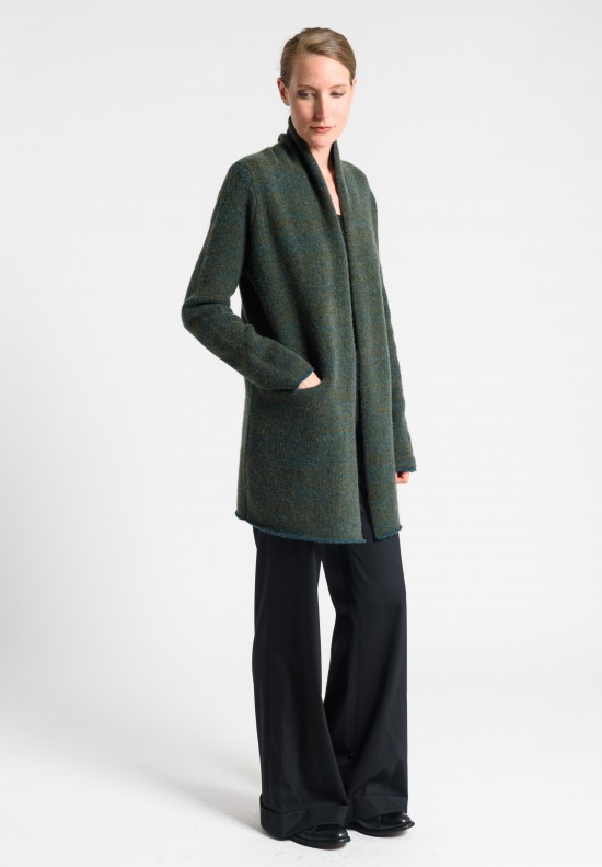 Lainey Cashmere Mid-Length Cardigan in Fern	