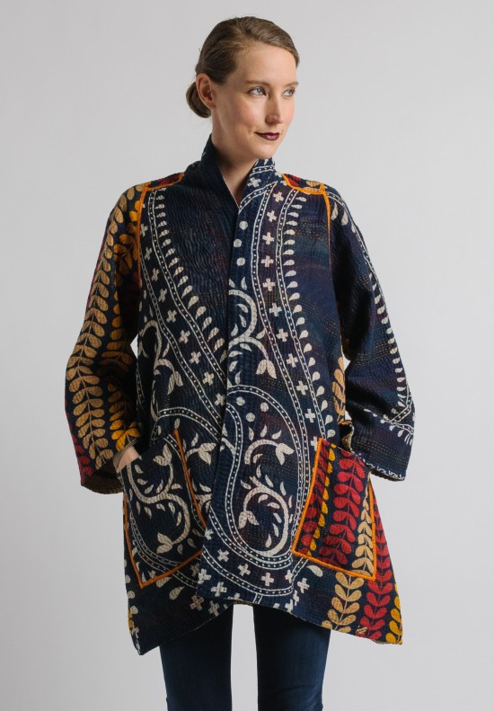 Mieko Mintz Reversible A-Line Jacket in Navy/Cream	