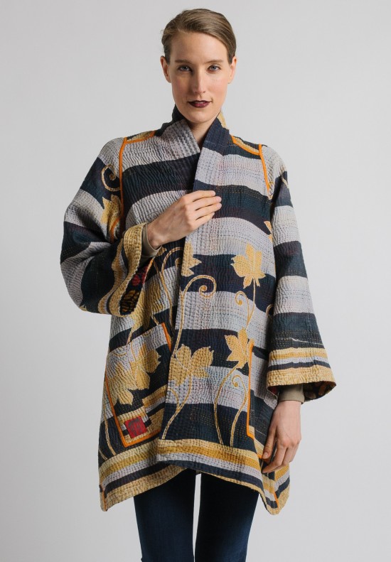 Mieko Mintz Reversible A-Line Jacket in Navy/Cream	