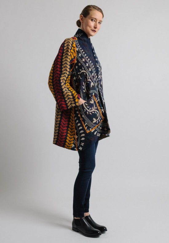 Mieko Mintz Reversible A-Line Jacket in Navy/Cream	