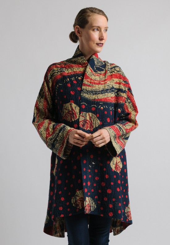 Mieko Mintz Reversible Long Kimono Jacket in Navy/Red | Santa Fe Dry ...