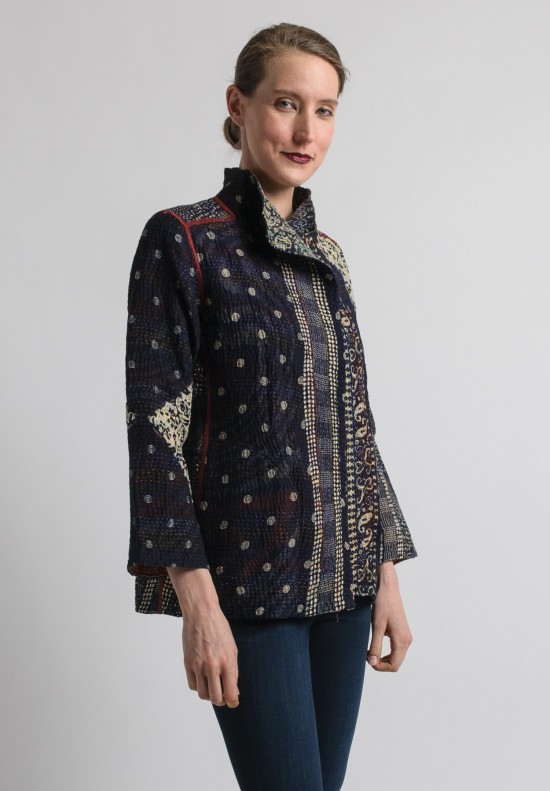 Mieko Mintz Reversible Komon Short Jacket in Black/Cream | Santa Fe Dry ...