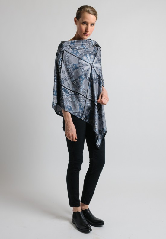 Pineda Covalin Tepari Silk Poncho in Grey	