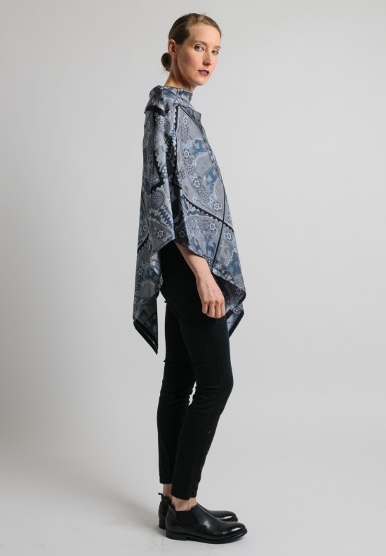 Pineda Covalin Tepari Silk Poncho in Grey	