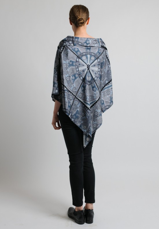 Pineda Covalin Tepari Silk Poncho in Grey	