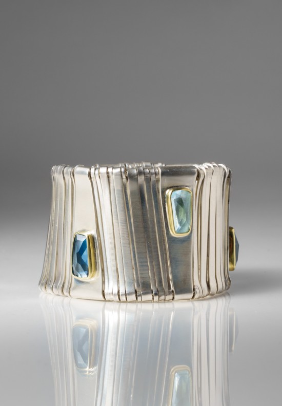 Margoni Aquamarine, Topaz & Silver Bracelet	