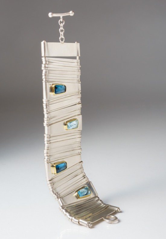 Margoni Aquamarine, Topaz & Silver Bracelet	