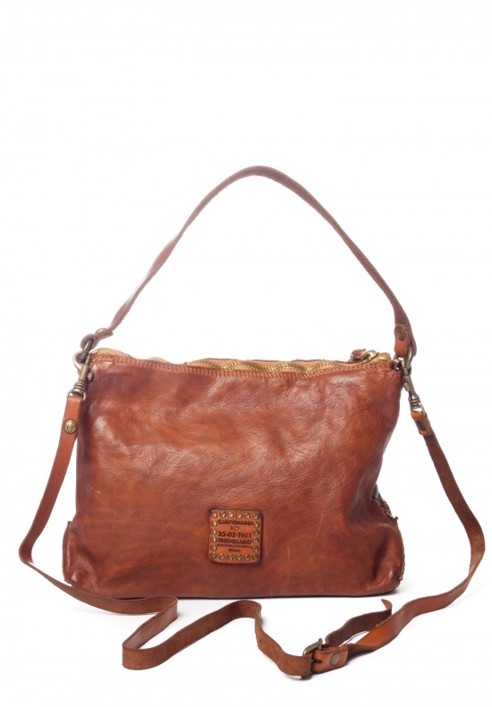 Campomaggi Cross Scored Leather Shoulder Bag in Cognac | Santa Fe Dry ...