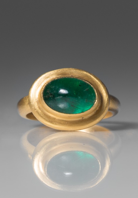 Lika Behar 24K Emerald Oval Ring	