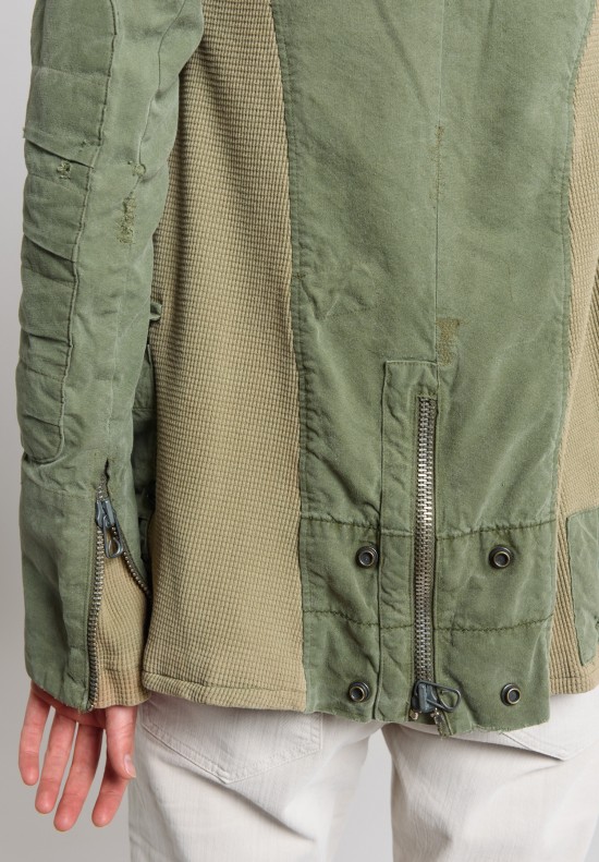 Greg Lauren Army Tent Notch Lapel Jacket in Army Green	