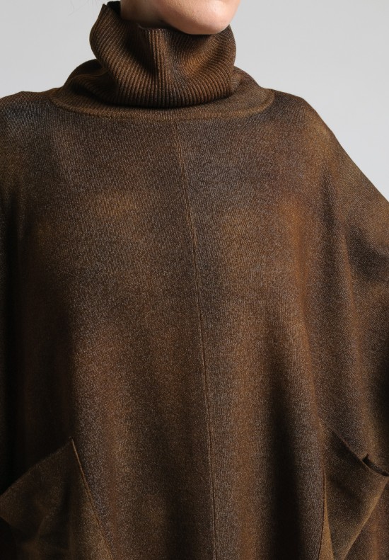 Avant Toi Oversized Closed Poncho in Suede