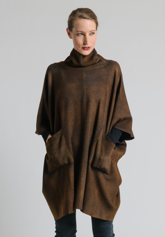 Avant Toi Oversized Closed Poncho in Suede | Santa Fe Dry Goods ...