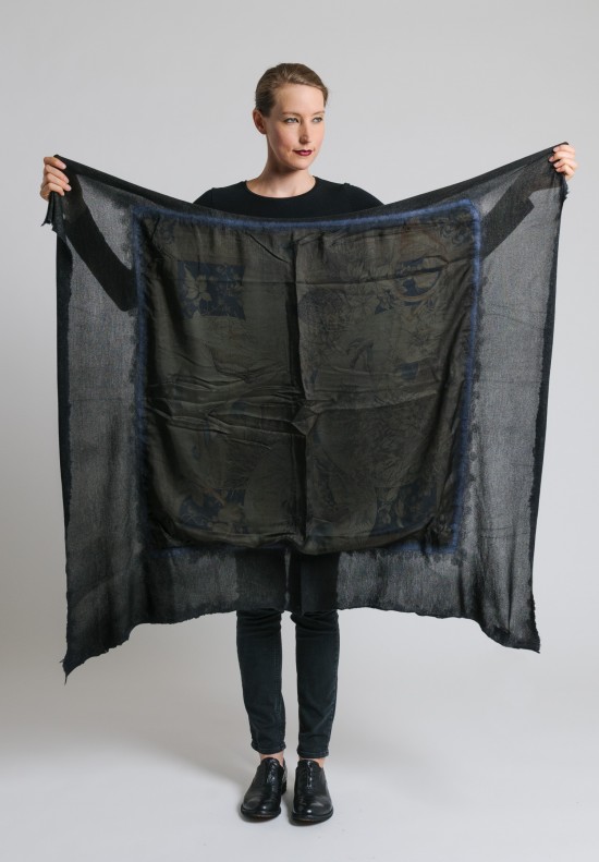 	Avant Toi Cashmere/Silk Duck Print Scarf in Musk