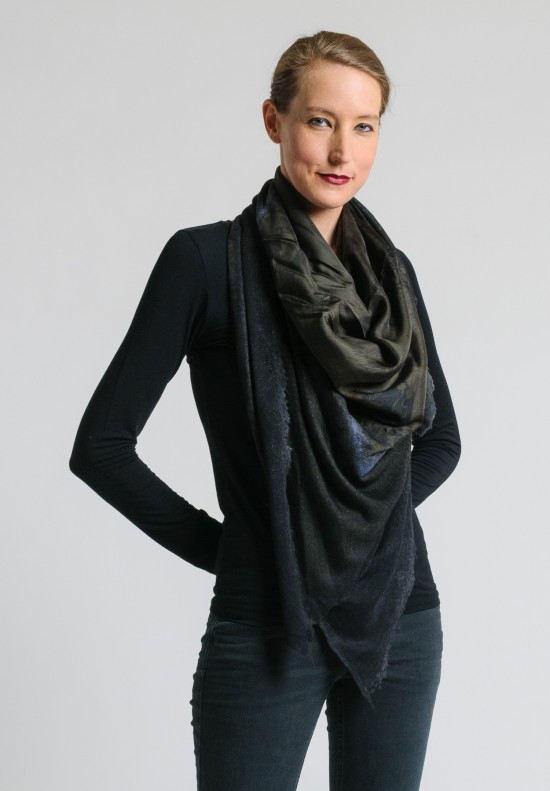 	Avant Toi Cashmere/Silk Duck Print Scarf in Musk