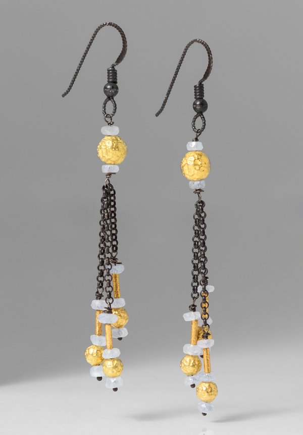 Greig Porter Sapphire & 18K Gold Dangle Earrings	