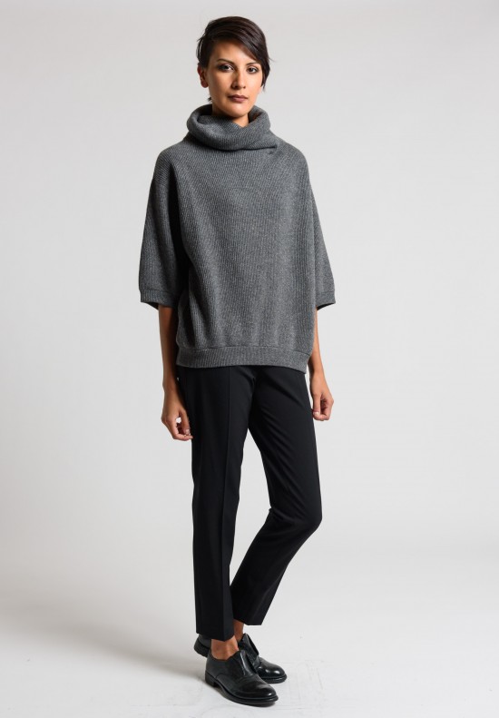Brunello Cucinelli Ribbed Turtleneck Sweater in Grey | Santa Fe Dry ...