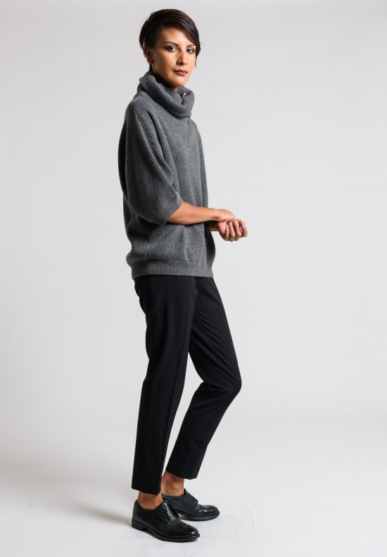 Brunello Cucinelli Ribbed Turtleneck Sweater in Grey | Santa Fe Dry ...