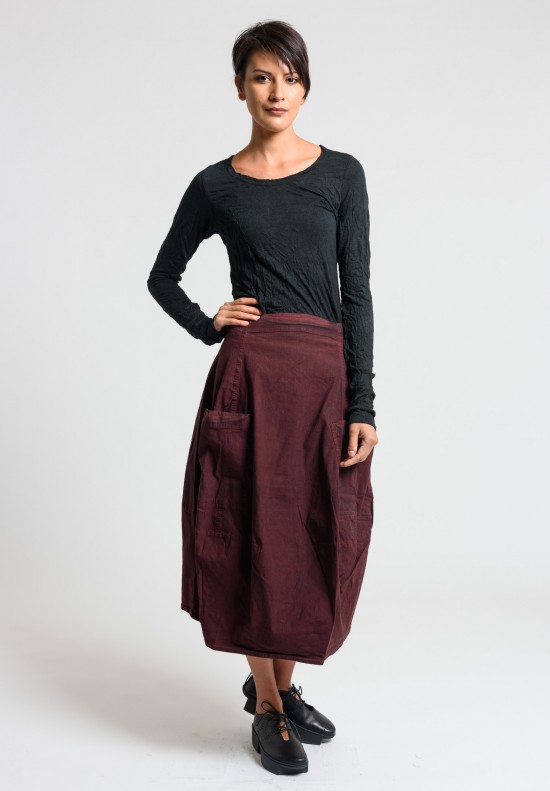 Rundholz Black Label Stretch Linen Tulip Skirt in Lava	