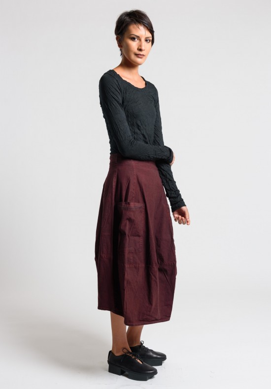 Rundholz Black Label Stretch Linen Tulip Skirt in Lava	
