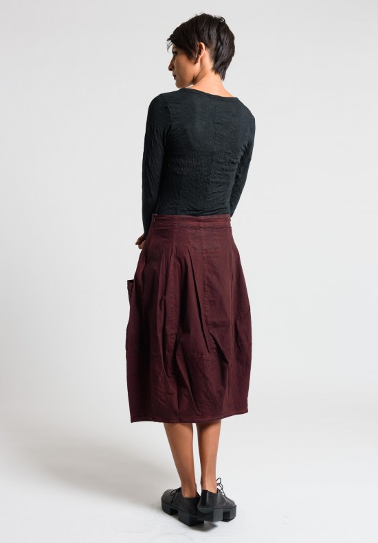Rundholz Black Label Stretch Linen Tulip Skirt in Lava	