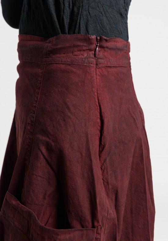 Rundholz Black Label Stretch Linen Tulip Skirt in Lava	