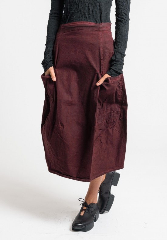 Rundholz Black Label Stretch Linen Tulip Skirt in Lava	