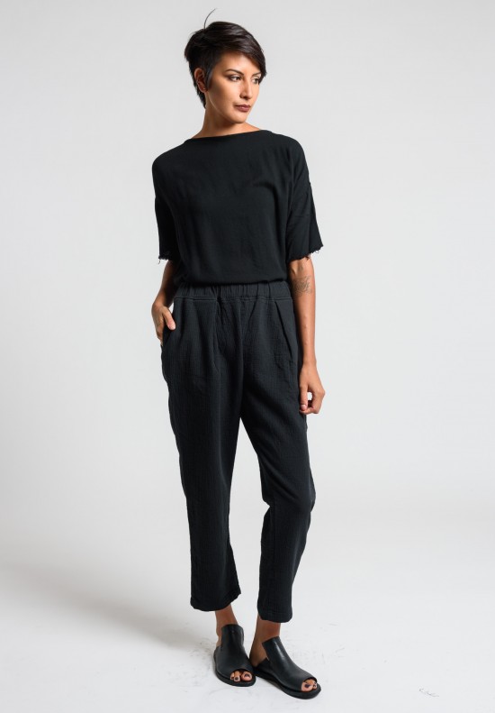 Black Crane Quilted Pant in Black	