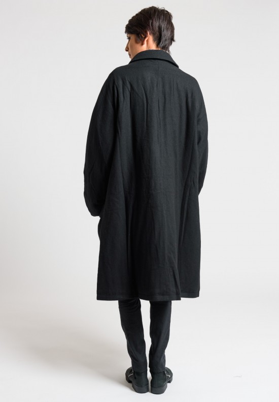 Rundholz Black Label Knee Length Oversize Coat in Black	
