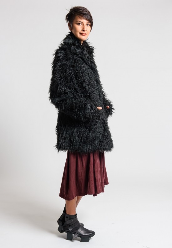 Rundholz Black Label Furry Coat in Black	