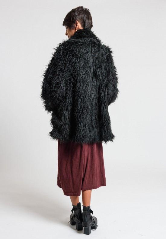 Rundholz Black Label Furry Coat in Black	