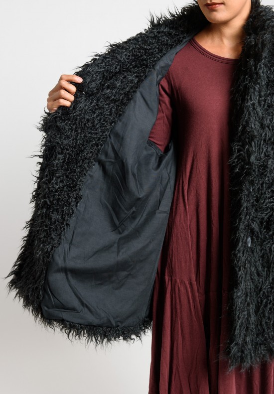 Rundholz Black Label Furry Coat in Black	