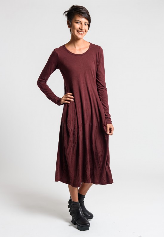 Rundholz Black Label Soft Long Sleeve Tulip Dress in Lava	