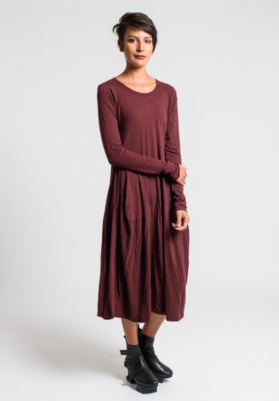 Rundholz Black Label Soft Long Sleeve Tulip Dress in Lava	