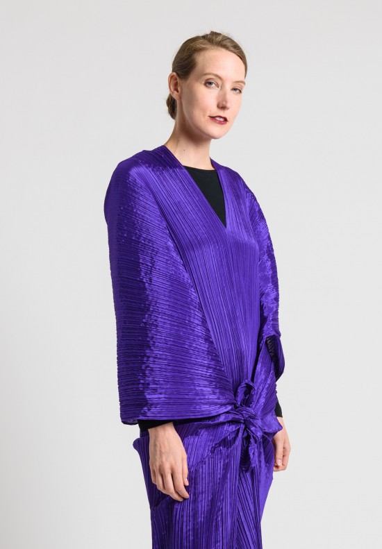 Issey Miyake Pleats Please Madame-T Pleated Scarf in Purple	