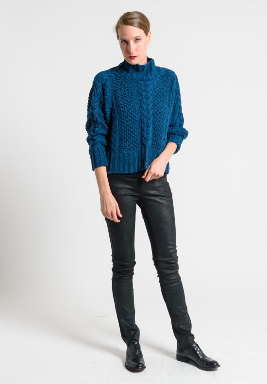 Hania Handknit Cashmere/Silk Sweater in Fairisle	