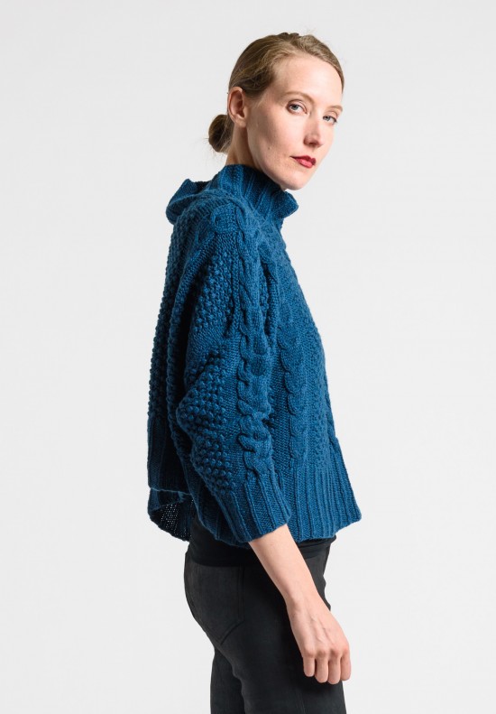 Hania Handknit Cashmere/Silk Sweater in Fairisle	