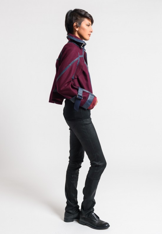 Sacai Melton Wool Blouson Jacket in Bordeaux | Santa Fe Dry Goods