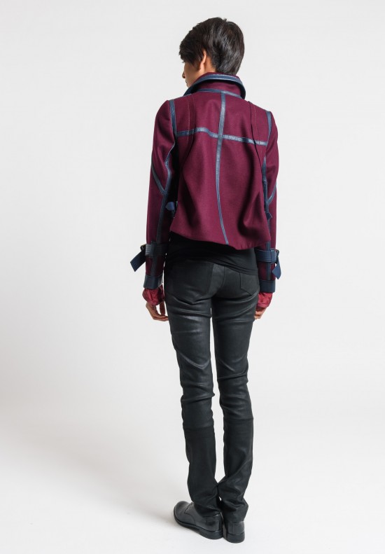 Sacai Melton Wool Blouson Jacket in Bordeaux | Santa Fe Dry Goods