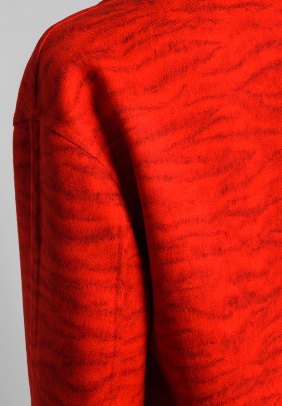 Akris Garance Wool Coat in Red	
