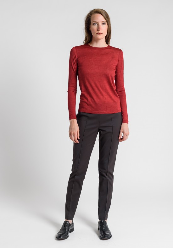 Akris Cashmere/Silk Crew Neck Top in Miracle Berry	