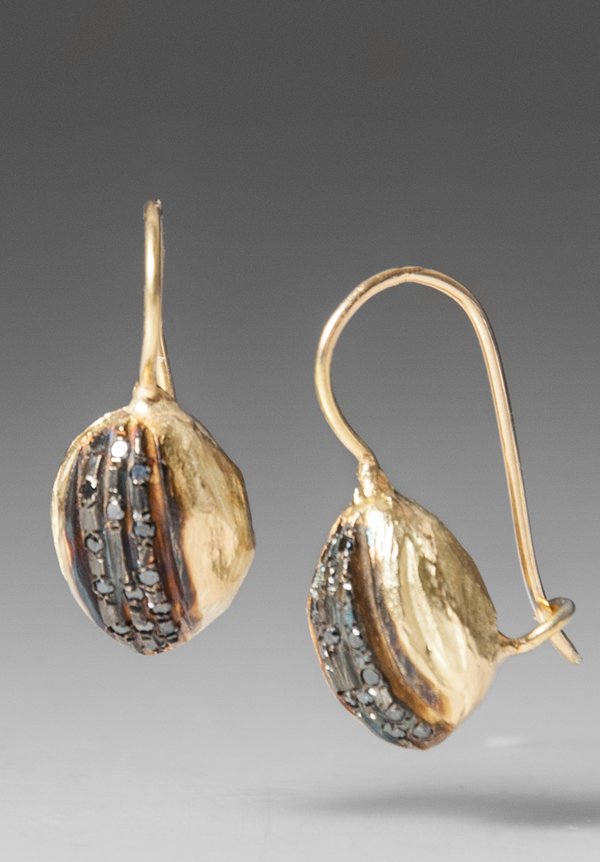 Tovi Farber 18k Gold & Black Diamond Earrings	
