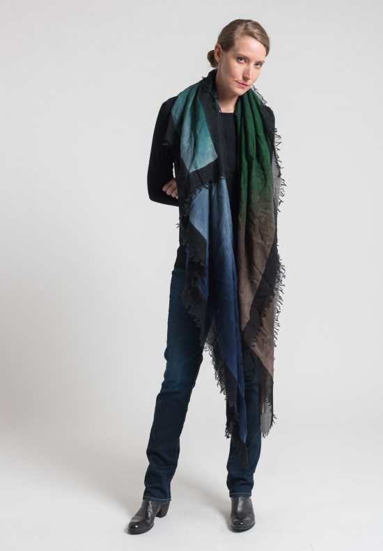 Faliero Sarti Arrigo Ombre Scarf in Brown/Green/Blue | Santa Fe