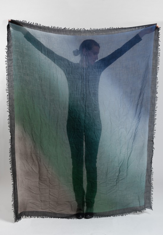 Faliero Sarti Arrigo Ombre Scarf in Brown/Green/Blue	